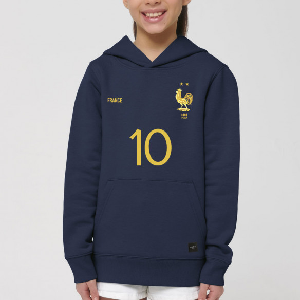 Équipe de France foot 2025 personnalisable - Hoodie enfant - Navy - Caudie