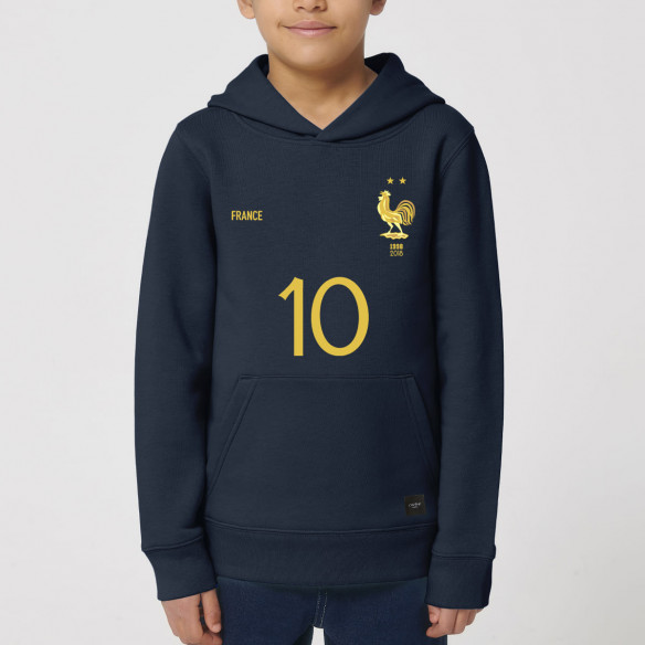 Équipe de France foot 2025 personnalisable - Hoodie enfant - Navy - Caudie