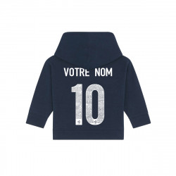 Équipe de France rugby 2025 personnalisable - Hoodie zippé bébé - Navy - Caudie 2