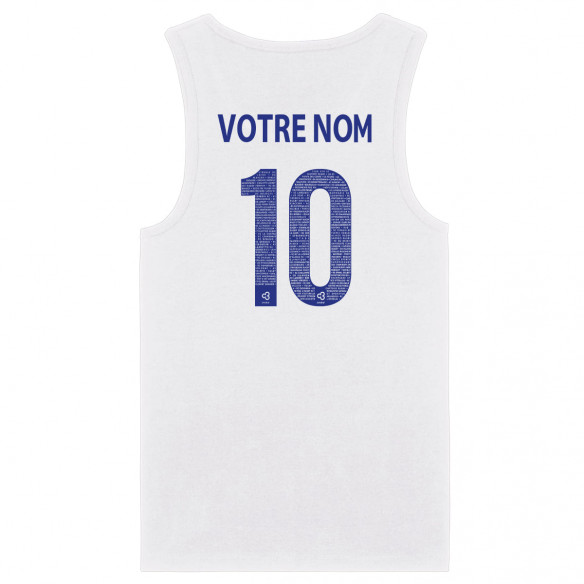 Équipe de France rugby 2025 personnalisable - Débardeur adulte - Blanc - Caudie