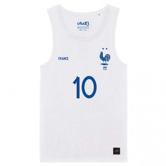 Team France soccer 2025 customizable - Tank top adult - White - Caudie