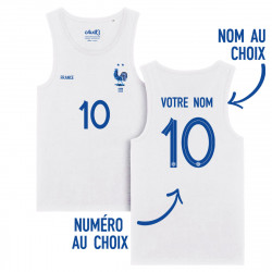 Team France soccer 2025 customizable - Tank top adult - White - Caudie