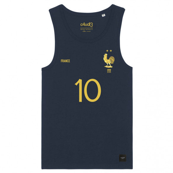 Équipe de France foot 2025 personnalisable - Débardeur adulte - Navy - Caudie