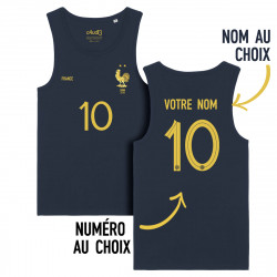 Team France soccer 2025 customizable - Tank top adult - Navy - Caudie