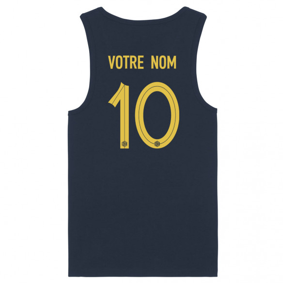 Équipe de France foot 2025 personnalisable - Débardeur adulte - Navy - Caudie