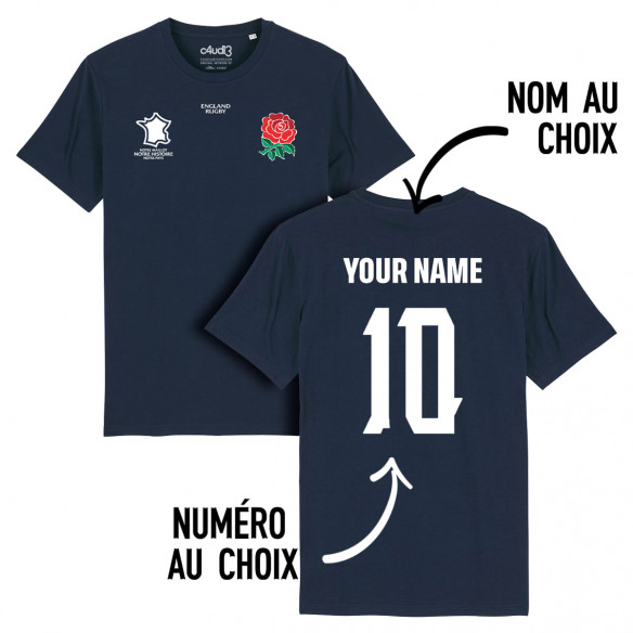Équipe d'Angleterre rugby 2025 personnalisable - T-shirt - Navy - Caudie
