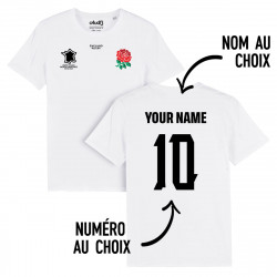 Équipe d'Angleterre rugby 2025 personnalisable - T-shirt - Blanc - Caudie