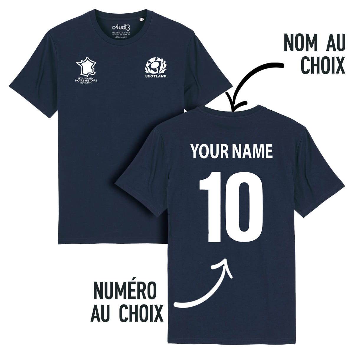 Équipe d Ecosse rugby 2025 personnalisable - T-shirt enfant - Navy - Caudie