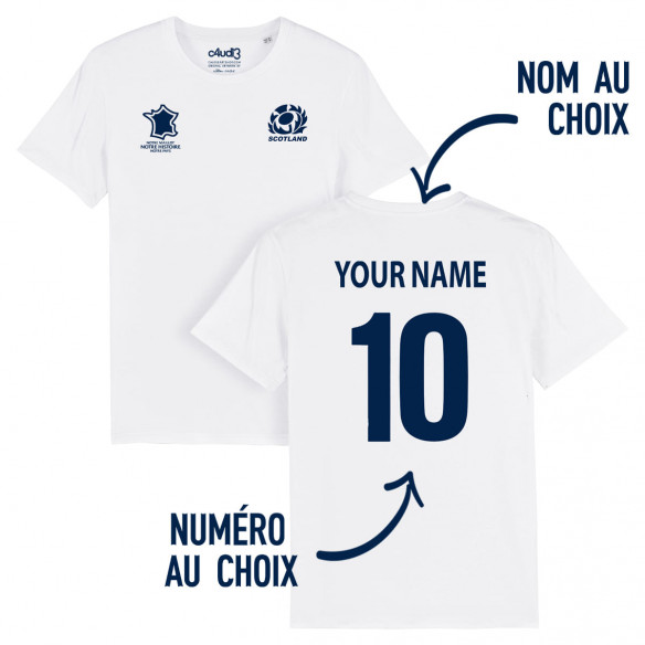 Équipe d'Ecosse rugby 2025 personnalisable - T-shirt - Blanc - Caudie
