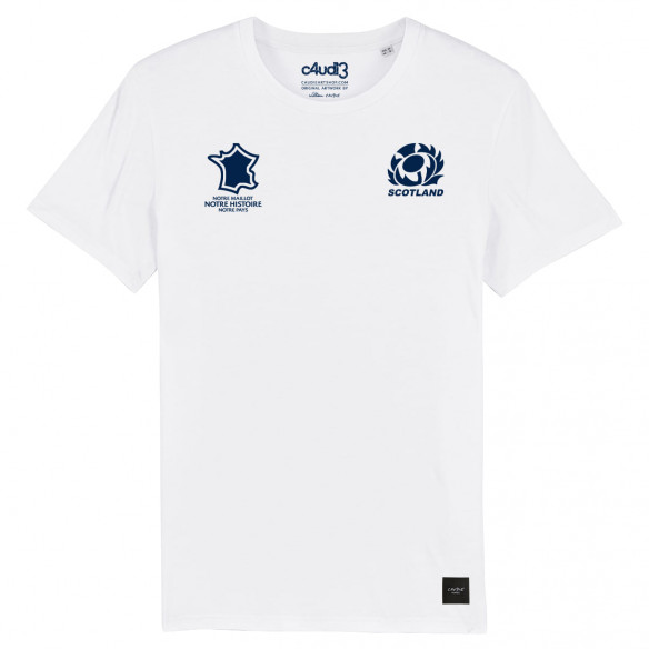 Équipe d'Ecosse rugby 2025 personnalisable - Tee-shirt homme - Blanc - Caudie