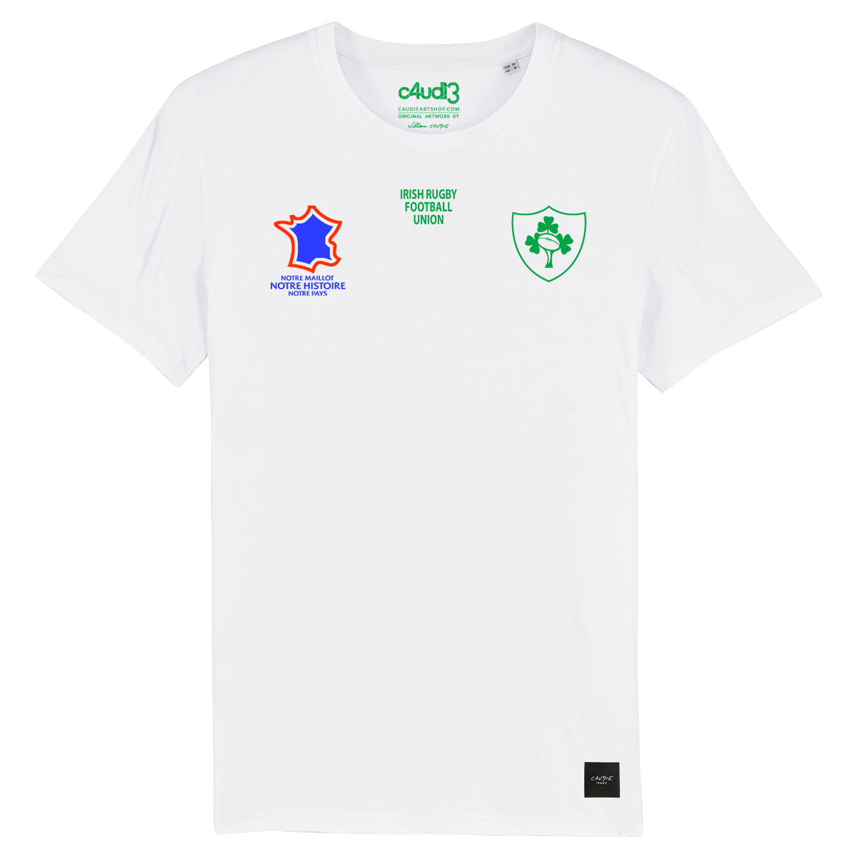 Équipe d Irlande rugby 2025 personnalisable - T-shirt femme - Blanc - Caudie