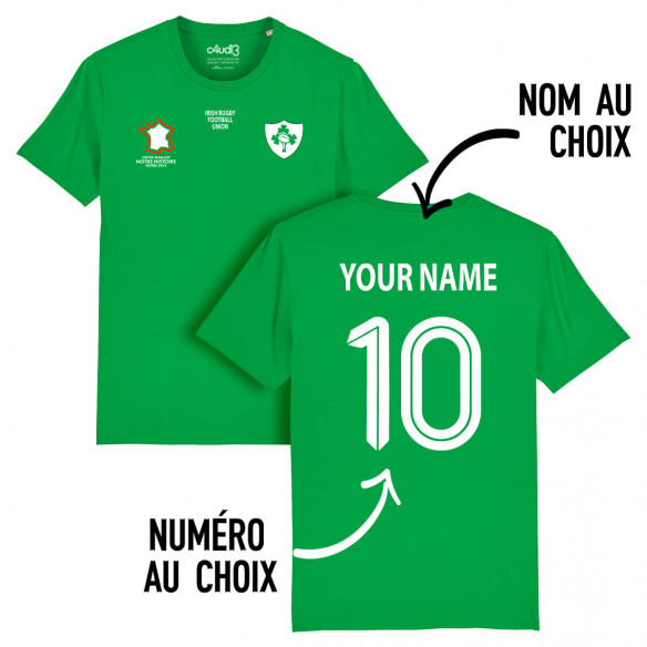 Équipe d'Irlande rugby 2025 personnalisable - T-shirt - Vert - Caudie