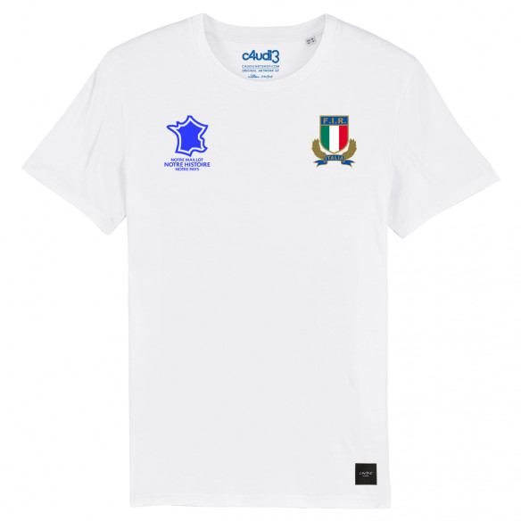 Équipe d Italie rugby 2025 personnalisable - T-shirt enfant - Blanc - Caudie