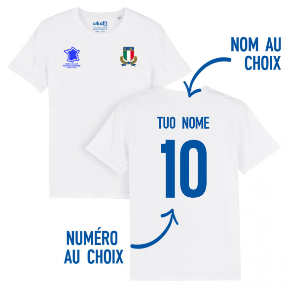 Team Italy rugby 2025 customizable - Kid's tee-shirt - White - Caudie