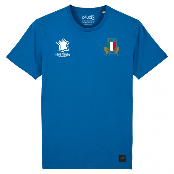 Équipe d'Italie rugby 2025 personnalisable - T-shirt - Bleu - Caudie