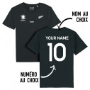 Équipe de Nouvelle-Zélande rugby 2025 personnalisable - Tee-shirt enfant - Noir - Caudie