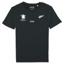 Équipe de Nouvelle-Zélande rugby 2025 personnalisable - Tee-shirt enfant - Noir - Caudie