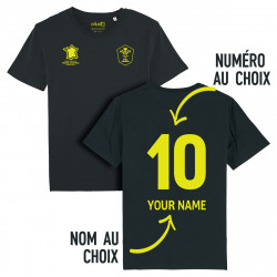 Équipe du Pays de Galles rugby 2025 personnalisable - T-shirt femme - Noir - Caudie