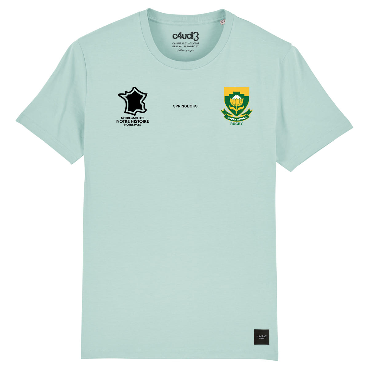 Équipe d Afrique Du Sud - Springboks rugby 2025 personnalisable - T-shirt femme - Caribbean blue - Caudie
