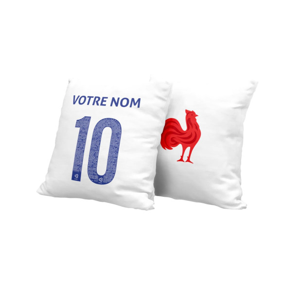 Équipe de France rugby 2025 personnalisable - Coussin - Blanc - Caudie