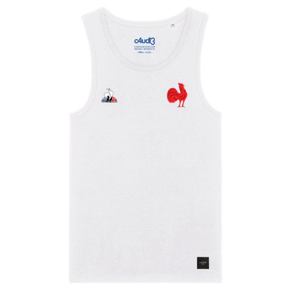 Team France rugby 2025 customizable - Tank top adult - White - Caudie
