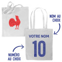 Équipe de France rugby 2025 personnalisable - Tote bag - Blanc - Caudie