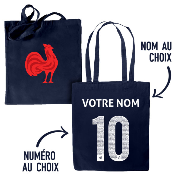 Équipe de France rugby 2025 personnalisable - Tote bag - Navy - Caudie
