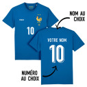 Équipe de France foot 2025 personnalisable - Tee-shirt enfant - Bleu - Caudie