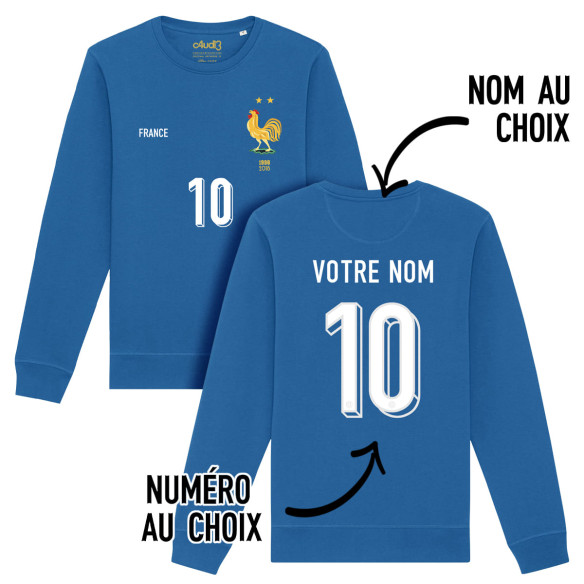 Team France soccer 2025 customizable - Sweat - Blue - Caudie