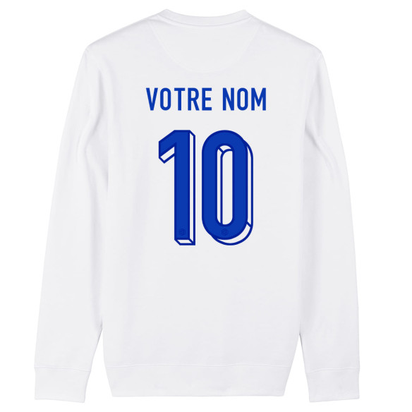 Équipe de France foot 2025 personnalisable - Sweat - Blanc - Caudie