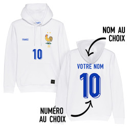 Équipe de France foot 2025 personnalisable - Hoodie - Blanc - Caudie 2