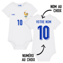 Équipe de France foot 2025 personnalisable - Body bébé - Blanc -