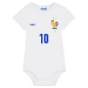 Équipe de France foot 2025 personnalisable - Body bébé - Blanc -