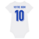 Équipe de France foot 2025 personnalisable - Body bébé - Blanc -