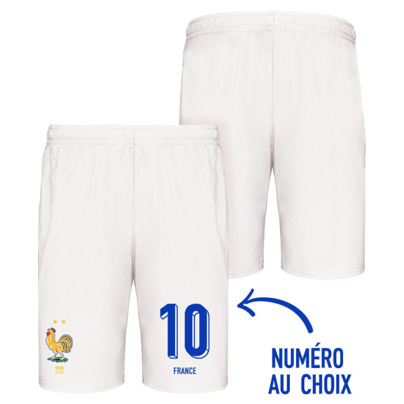 Team France soccer 2025 customizable - Adult short - White - Caudie
