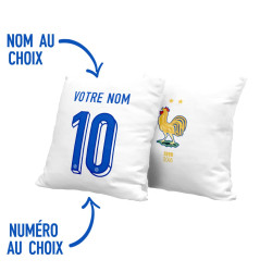 Team France soccer 2025 customizable - Cushion - White - Caudie
