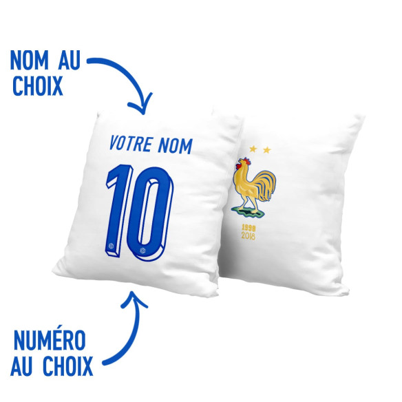 Team France soccer 2025 customizable - Cushion - White - Caudie