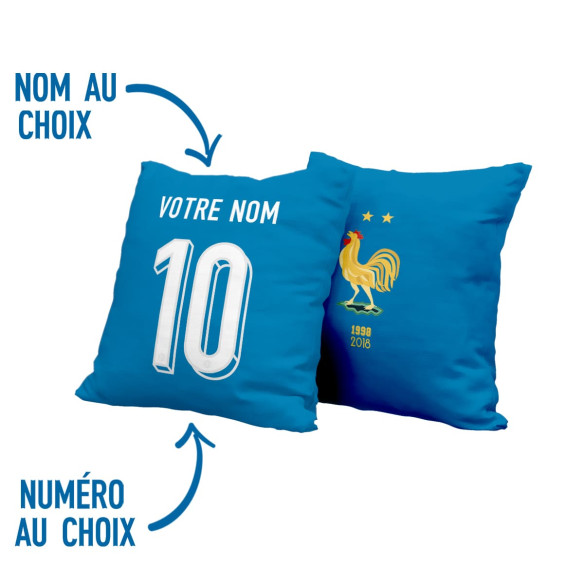 Équipe de France foot 2025 personnalisable - Coussin - Bleu - Caudie