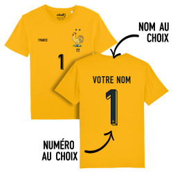 Team France soccer goalkeeper 2025 customizable - Men's tee-shirt - Yellow - Caudie