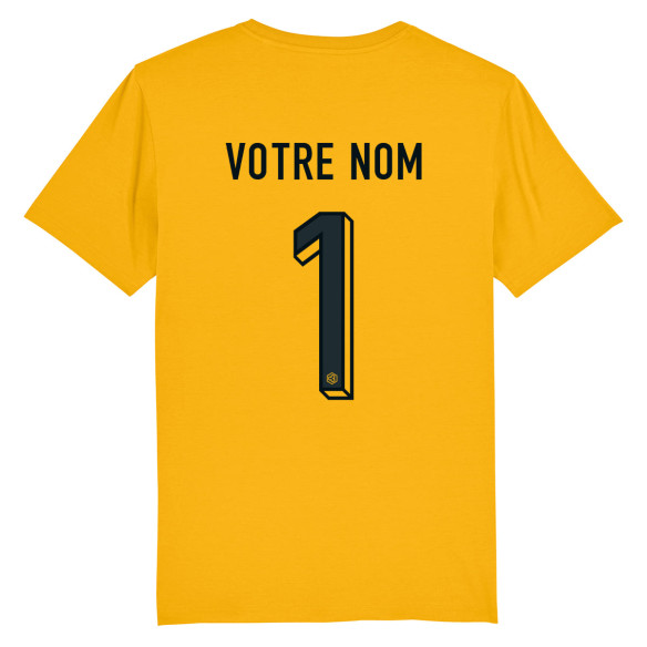 Équipe de France foot gardien 2025 personnalisable - Tee-shirt homme - Jaune - Caudie