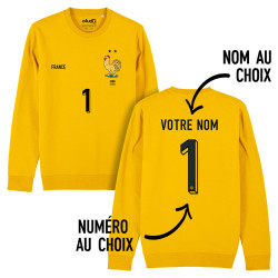 Équipe de France foot gardien 2025 personnalisable - Sweat - Jaune - Caudie