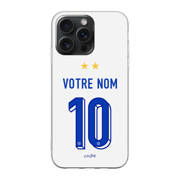 Équipe de France foot 2025 personnalisable - Coque de téléphone - Blanc - Caudie