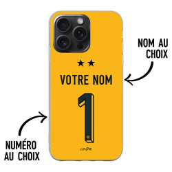 Équipe de France foot gardien 2025 personnalisable - Coque de téléphone - Jaune - Caudie