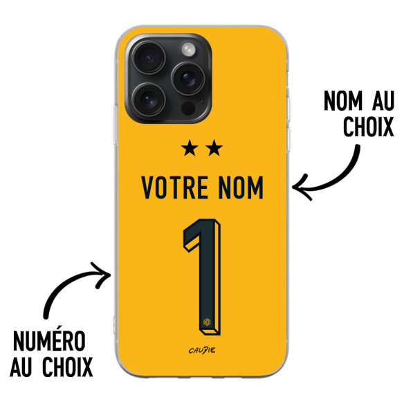 Team France soccer goalkeeper 2025 customizable - Phone case - Yellow - Caudie