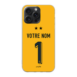 Équipe de France foot gardien 2025 personnalisable - Coque de téléphone - Jaune - Caudie 2