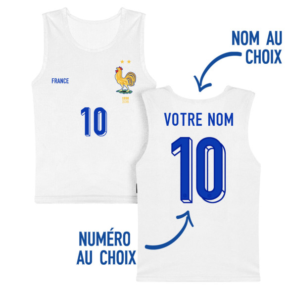 Team France soccer 2025 customizable - Chasuble - White - Caudie