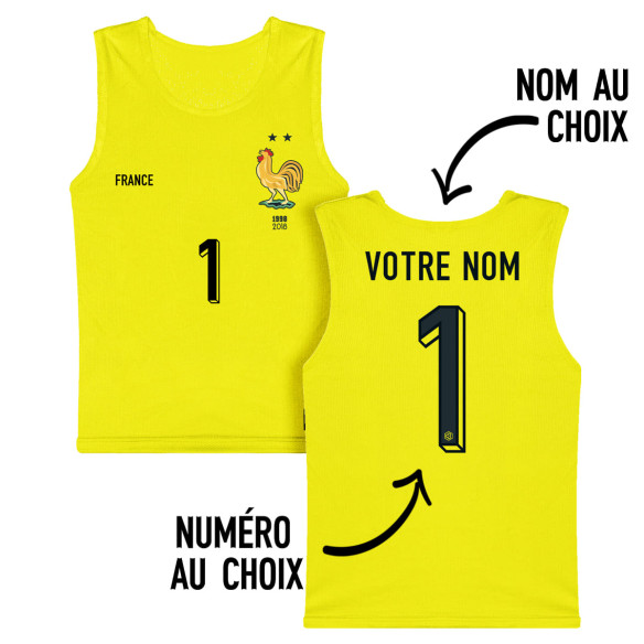 Équipe de France foot gardien 2025 personnalisable - Chasuble - Jaune - Caudie