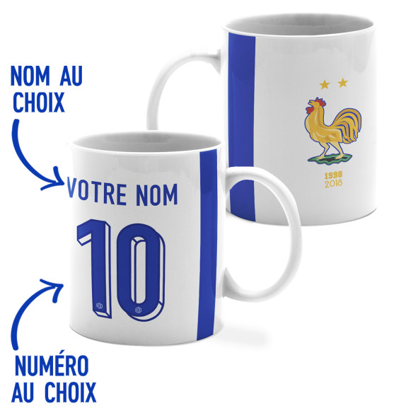 Équipe de France foot 2025 personnalisable - Mug - Blanc - Caudie