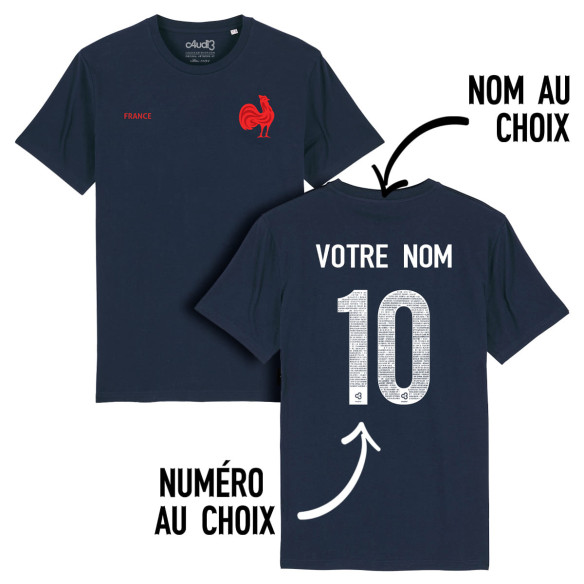Équipe de France rugby 2025 personnalisable - Tee-shirt homme - Navy - Caudie