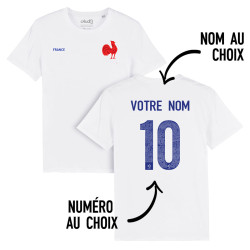 Équipe de France rugby 2025 personnalisable - T-shirt - Blanc - Caudie